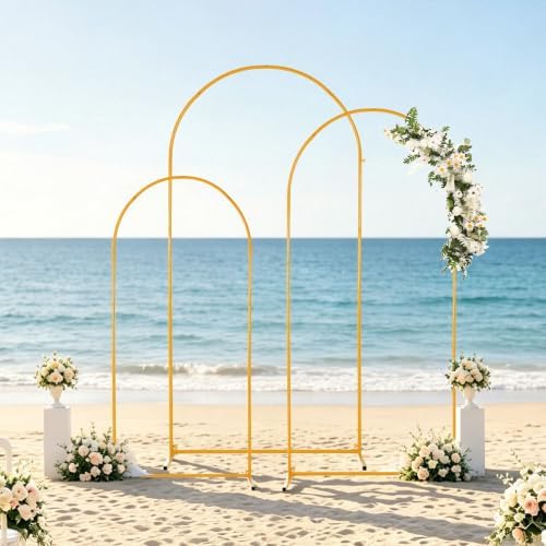 3PCS Arch Backdrop Stand 7.2/6.6/5.9FT Wedding Arches Balloon Arch Stand - Image 2