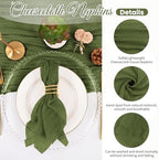 Cloth Napkins Set of 60 Olive Green Napkins 20x20inch Cheesecloth Napkin Rustic Boho Gauze Washable Dinner Napkin Cloth Bulk for Wedding Party Bridal Baby Shower Thanksgiving Table Decor - Image 3