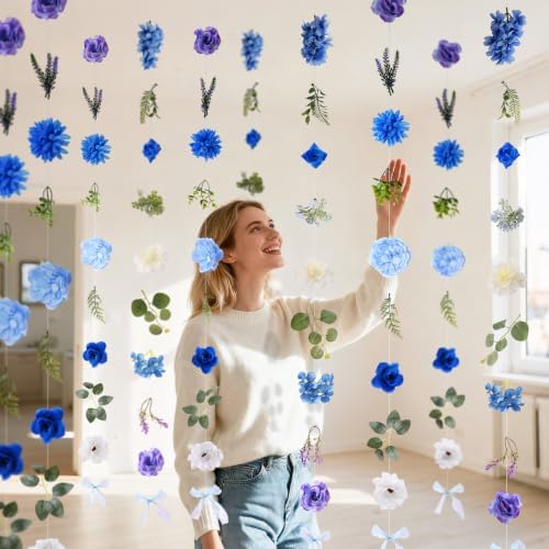 Livole 6Pcs 36Ft Wildflower Garland with Bow Hanging Flower Wall Backdrop - Image 2