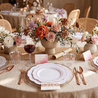NOCCUR 175PCS Rose Gold Plastic Plates with Disposable Silverware - Include 25Dinner Plates, 25Dessert Plates, 25Forks, 25Knives, 25Spoons, 25Cups, 25Napkins for Party/Wedding/Birthday/Graduation - Image 2