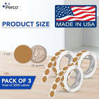 Perco Kraft Brown Perforated Round Circle Dot Sticker 1-Inch Labels — 3 Rolls, 3,000 Stickers - Natural Rustic Labels for Handmade Products, Pricing & Packaging - Made in USA - Image 2