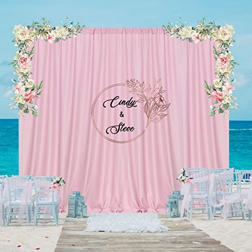 Pink Backdrop Curtain for Parties, Photography Backdrop, 5ft x 8ft, 2 PCS - Image 5