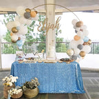 SoarDream Baby Blue Sequin Tablecloth 90"x156" Baby Shower Table Cloth - Image 4