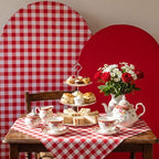 Tegeme 2 Set Gingham Arch Backdrop Cover 7.2ft 6.6ft Arch Cover, Red - Image 5