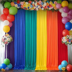 15×10 FT Rainbow Backdrop Curtains for Themed Parties, 6 Panels 2.5×10ft Wrinkle Free Soft Polyester Pastel Color Photo Backdrop Drapes for Birthday Party Wedding Baby Shower Photo Background - Image 7