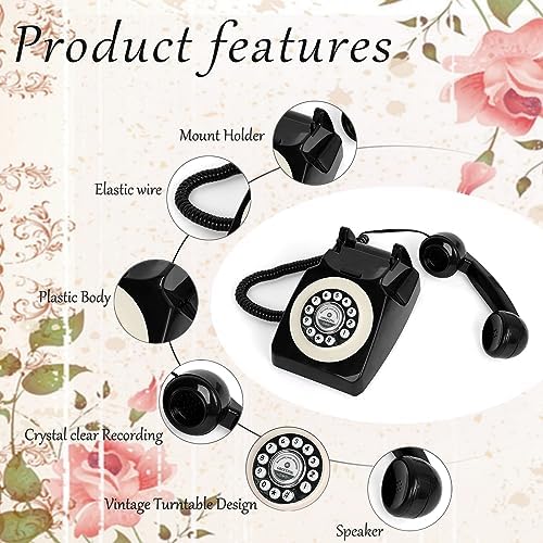 Audio Guest Book Wedding Phone, Record Customized Audio Message with Guest Book Retro Phone Audio GuestBook for Wedding Birthday Party Confession Audio Message Voicemail(Black) - Image 4