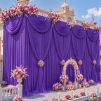 50x12ft Purple Backdrop Curtains for Baby Shower Parties Wrinkle Free Fabric Backdrop Curtain Wedding Photo Drapes Backdrop for Birthday Party Bridal Shower Photography Back Drop 10 Panels 5x12FT - Image 5