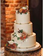 Rinlong 3Pcs Premade Cake Flowers, Burnt Orange Berry Wedding Cake Decor - Image 7