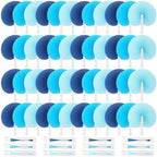 Mifoci 60 Pcs Blue 24 Pcs Round Paper Folding Fans Bulk for Party by Mifoci