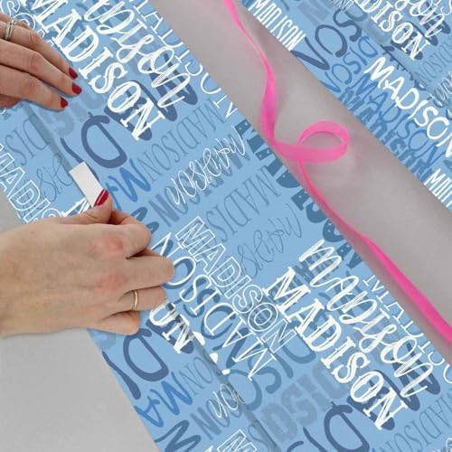 AOFUN Custom Name Gift Wrap For Him - Mens Birthday Wrapping Paper, 3 Rolls, 58" x 23" - Image 4