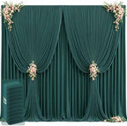 50ft x 12ft Emerald Green Backdrop Curtains Wrinkle Free Backdrop Curtain for Wedding Parties Fabric Backdrops Drapes Back Drop Cloth Bridal Shower Stage Curtains Wedding Decorations for Reception by Tao-GePartyDecorations