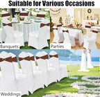 Brown Chair Sashes 50 Pack Spandex Brown Sashes for Chairs Covers Universal Stretch Chair Sashes Band with Heart Buckle Slider for Wedding Banquet Party Decorations - Image 7