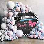 Leyiyi 7.2x7.2ft Burnouts or Bows Round Backdrop Cover Pink or Blue What Will Baby Be Photography Background He or She Baby Shower Party Banner Decoration Gender Reveal Baby Shower Party Supplies - Image 3