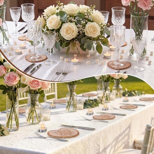 LemonRoad 192 Pcs Wedding Favors for Guests Cork Coasters Candles Bulk Thank You for Celebrating with Us Party Decoration Cards and Organza Bags for Wedding Gift Bridal Shower Party Favor (Heart) - Image 5