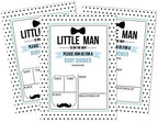 Pack of 30, Boy Baby Shower Party Collection, Baby Shower Invitation Cards, Fill in the Blank Invites WIth Envelopes, Little Man Theme Party Supplies - Image 6