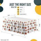 Exquisite Ruffle Table Skirt Holiday 48 Pack 14 Ft Long Table Skirts for Rectangle Tables 6ft Plus or Round Tables Skirts with Adhesive Strip for Gender Reveal Decor & Happy Birthday Parties - Image 4