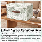 2 Pack Sage Green Floral Storage Bin with Lids, 17x11x12 Inch - Image 4