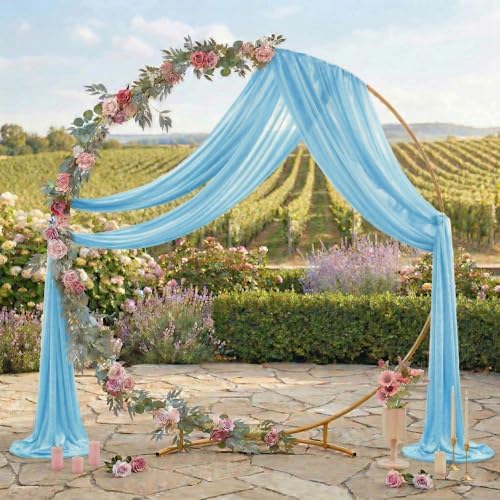 Pack of 1 Wedding Arch Drape Panel Fabric 30" x 40ft - Turquoise - Image 3