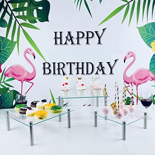 3 Pack Tempered Glass Cake Stands Set, 8 10 13 Inch Square Dessert Display - Image 5