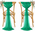 Pack of 25 Chiffon Chair Sashes for Wedding & Event Décor - Emerald Green by MDS