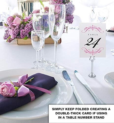 Classic Flourish Table Numbers, Fuschia, 1-30 - Image 3