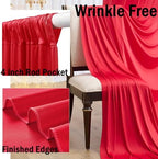 20ftx12ft Wrinkle Free Red Backdrop Curtains for Parties, 4 Panels 12FT Long Silky Red Photo Backdrop Drapes Back Drop Cloth for Wedding Birthday Photography Background Decor - Image 4
