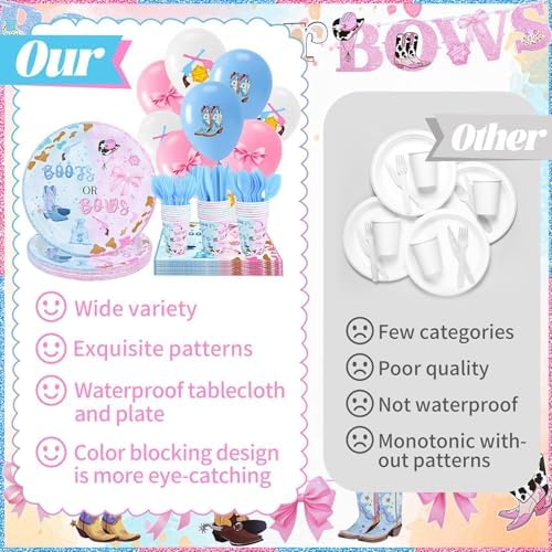 224pcs Gender Reveal Decorations, All-in-One Decor Set for 24 Guests - Image 3