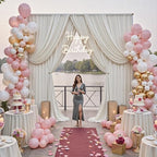 20ftx15ft Beige Backdrop Curtains for Wedding Party 4 Panels 5×15FT Tall by LeegleriTableSkirt