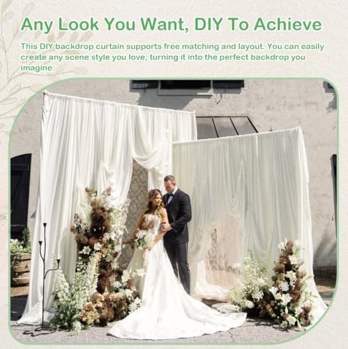 20ftx14ft Ivory Backdrop Curtain for Wedding Parties - Image 3