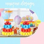 Juexica 4 Pcs Round Macaron Display Tower Stand 4 Tiers - Image 3