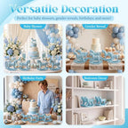 Novabright 8 Pcs Baby Shower Wooden Vintage Rocking Horse Table Decoration, Rocking Horse Decor Baby Shower Centerpieces Decor Rustic Tabletop Figurines for Wedding Birthday Party Decorations (Blue) - Image 4