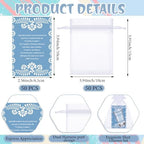 SiliFine 50 Sets Cielito Lindo Baby Shower Favors Shot Glasses for Guests Bulk 1.5oz Recuerdos Para Boda Wedding Shot Glass Thank You Card Bag for Guest Talavera Bridal Baby Shower(Blue) - Image 6