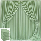 30x10ft Sage Green Backdrop Curtain for Wedding Parties Wrinkle Free Fabric Sage Green Drapes Backdrop Decoration for Baby Shower Birthday Photography Decoration 6 Panels, 5ft x 10ft by Gogoparti