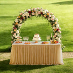 1-Pack Champagne 2-in-1 Tulle Tablecloth for 6-Foot Rectangular Table - Image 4