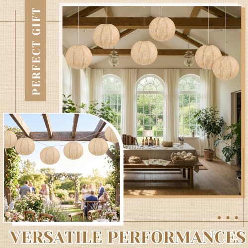 Hortsun 6 Pcs Print Burlap Paper Lanterns Classroom Decor,16 Inch - Image 6