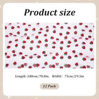 12 Pcs 29x70 Inch Strawberry Shiny Glitter Tulle Table Runner, Blush Pink Lace Strawberry Tablecloth for Cake Birthday Party Wedding Baby Shower Christmas Decorations - Image 2