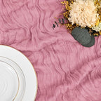 12 Pack Dusty Rose Table Runner 10Ft Long Cheesecloth Table Runner Rustic Gauze Table Runner Romantic Sheer Fabric Cheese Cloth Table Runners for Wedding Party Bridal Baby Shower - Image 3