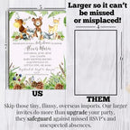 Amanda Creation Custom Baby Shower Invitations, 20 Personalized 5x7 Woodland Baby Shower Invites with White Envelopes, Customizable Forest Animal Design - Image 7