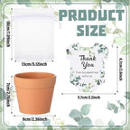Ctosree 50 Sets Eucalyptus Leaf Baby in Bloom Baby Shower Seed Packets Favors for Guests Include Self Adhesive Seed Packets (No Seeds) Clay Plastic Flowerpot Thank You Tags Hemp Rope Organza Gift Bags - Image 2