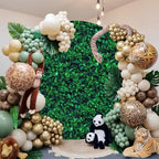 Gallety 7.2 FT Green Leaves Round Backdrop Cover for 5 to 7.2FT Circle Backdrop Stand - Adjustable Circle Arch Cover for Birthday Wedding Jungle Theme and Tropical Party Decorations by Creativepartyuniquedecorat