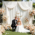 10x10ft Wrinkle Free White Backdrop Curtain for Parties, Soft Wedding White Curtain Backdrop, Polyester Photo Backdrop Drapes for Birthday Party Baby Shower Photography Background - Image 2