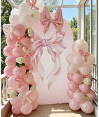 Pink Bow Arch Backdrop Cover Girls Bridal Baby Shower Birthday Party 6.6ft - Image 3
