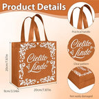 50 Pcs Cielito Lindo Party Favor Bags Reusable Brown Mexican Gift Bags Non Woven Platos De Barro Mexicanos Candy Bag Cinco De Mayo Goodie Bags with Handles for Fiesta Mexican Baby Shower Party Favors - Image 3