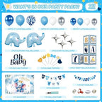 149 pcs Baby Shower Decorations for Boy, 4 Pcs Balloon Boxes,Elephant Foil Balloons, Blue Elephant Theme Baby Shower Decorations Gender Reveal Party Supplies - Image 3