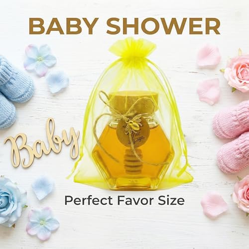 15 Sets 3.38 oz Hexagonal Glass Honey Jars With Favor Accessories - Image 5