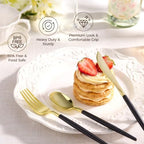 Goodluck 300PCS Black Gold Plastic Silverware Set for 100 Guests - Image 2
