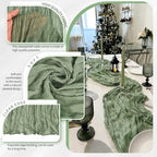 18 Pack Cheesecloth Table Runner 10FT Sage Green Table Runner Boho Gauze Cheese Cloth Table Runners Long Rustic Sheer Table Decorations for Wedding Party Baby Bridal Shower Birthday Holiday Home - Image 3