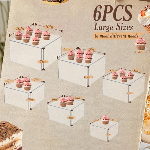 6 PCS Buffet Risers, Large Food Risers for Buffet Table, Dessert Display - Image 2