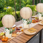 Baquler 12 Sets Print Burlap Baby Shower Decorations Hot Air Balloon Table Centerpieces DIY Boho Paper Lanterns Farmhouse Rustic Neutral Chinese for Wedding Birthday Party Classroom Decor - Image 6