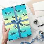 MyPupSocks Custom Birthday Gift Wrapping Paper, Personalized Gradient Blue And Yellow Gift Wrap Paper with Logo Funny Wrapping Paper Roll for Men Women Boys Girls Christmas Memorial 58x23 3 Rolls - Image 5